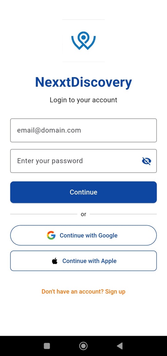 social media app home page