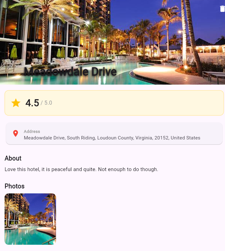 social media app location review page